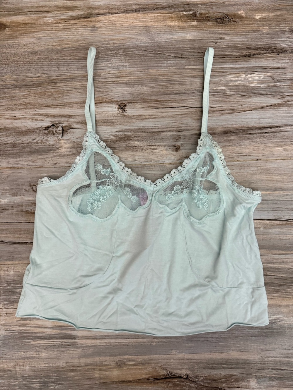 Savage X Fenty Lace Cami Seashell Light Blue Women’s Small Sheer